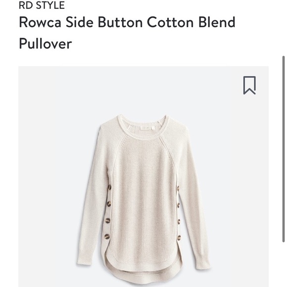 Rowca Side Button Cotton Blend Pullover 